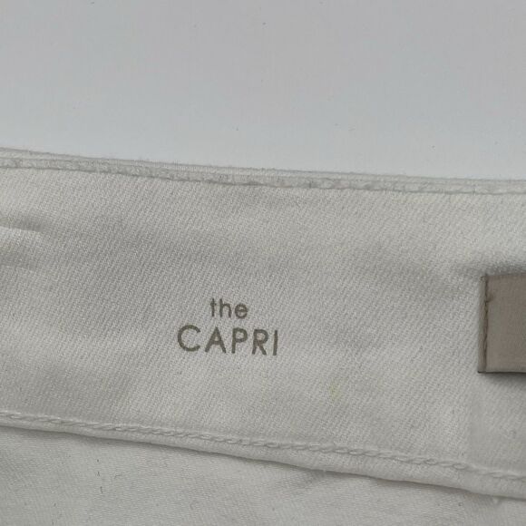 LIVERPOOL Jeans Women's Size 12 Bright White Capri Pull-On Rolled Cuff Pants EUC - Picture 5 of 16